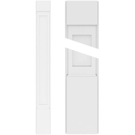 EKENA MILLWORK Flat Panel PVC Pilaster w/Standard Capital & Base, 6"W x 82"H x 2"P PILP06X082FP01-2